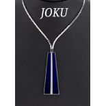 14 kt Gold Lapislazuli-Diamant-Collier, 1970erJahre, WG