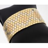 14 kt Gold Armband, GG/WG/RG 585/000, sogn.Teppicharmband,