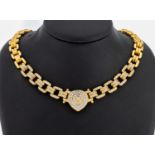 Prunkvolles 18 kt Gold Brillant-Collier, GG750/000 gepr.,