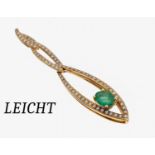 18 kt Gold BUCHWALD Smaragd-Brillant-Anhänger, GG 750/000,
