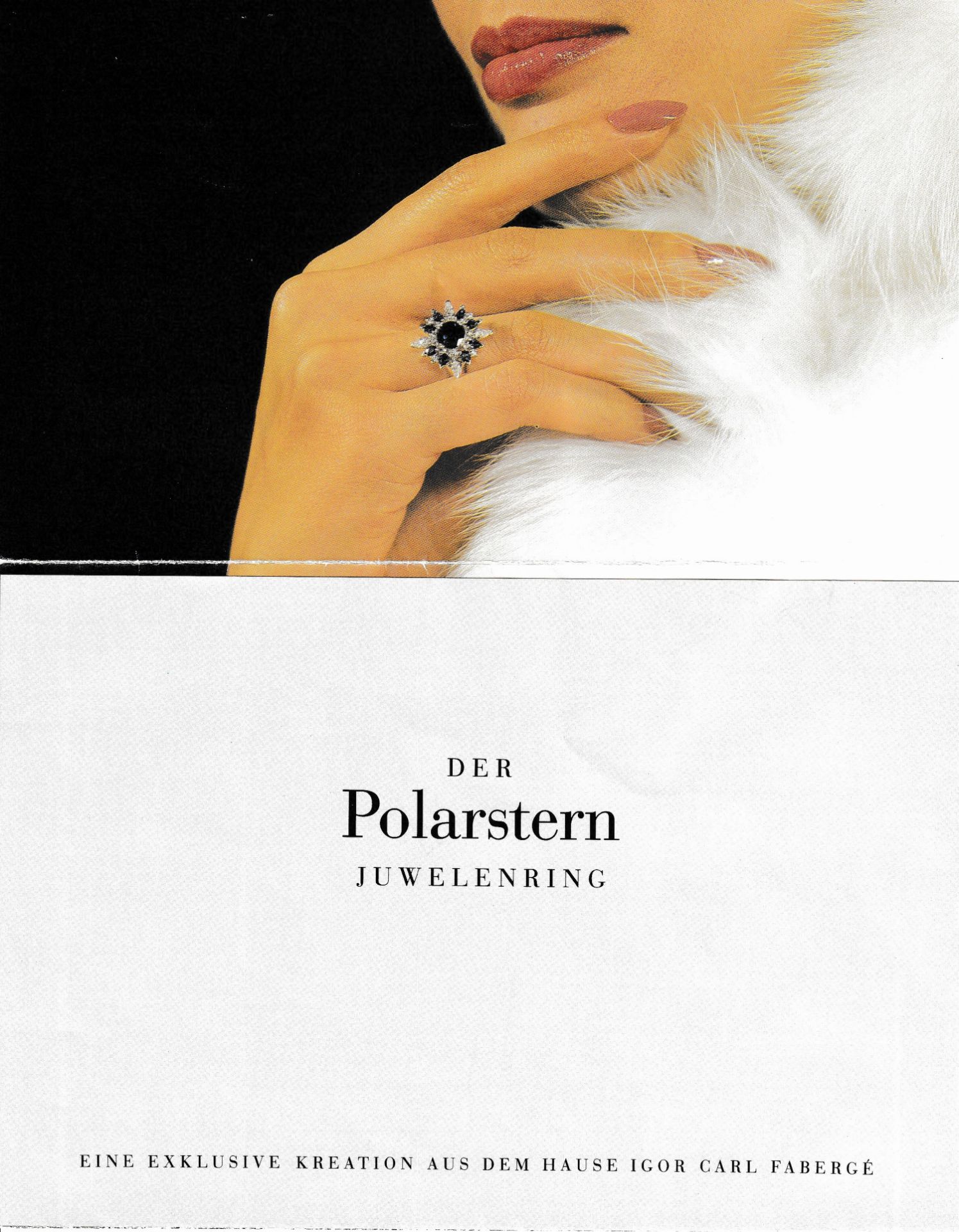 18 kt Gold FABERGE Saphir-Diamant-Ring, WG 750/000, Modell - Bild 3 aus 3