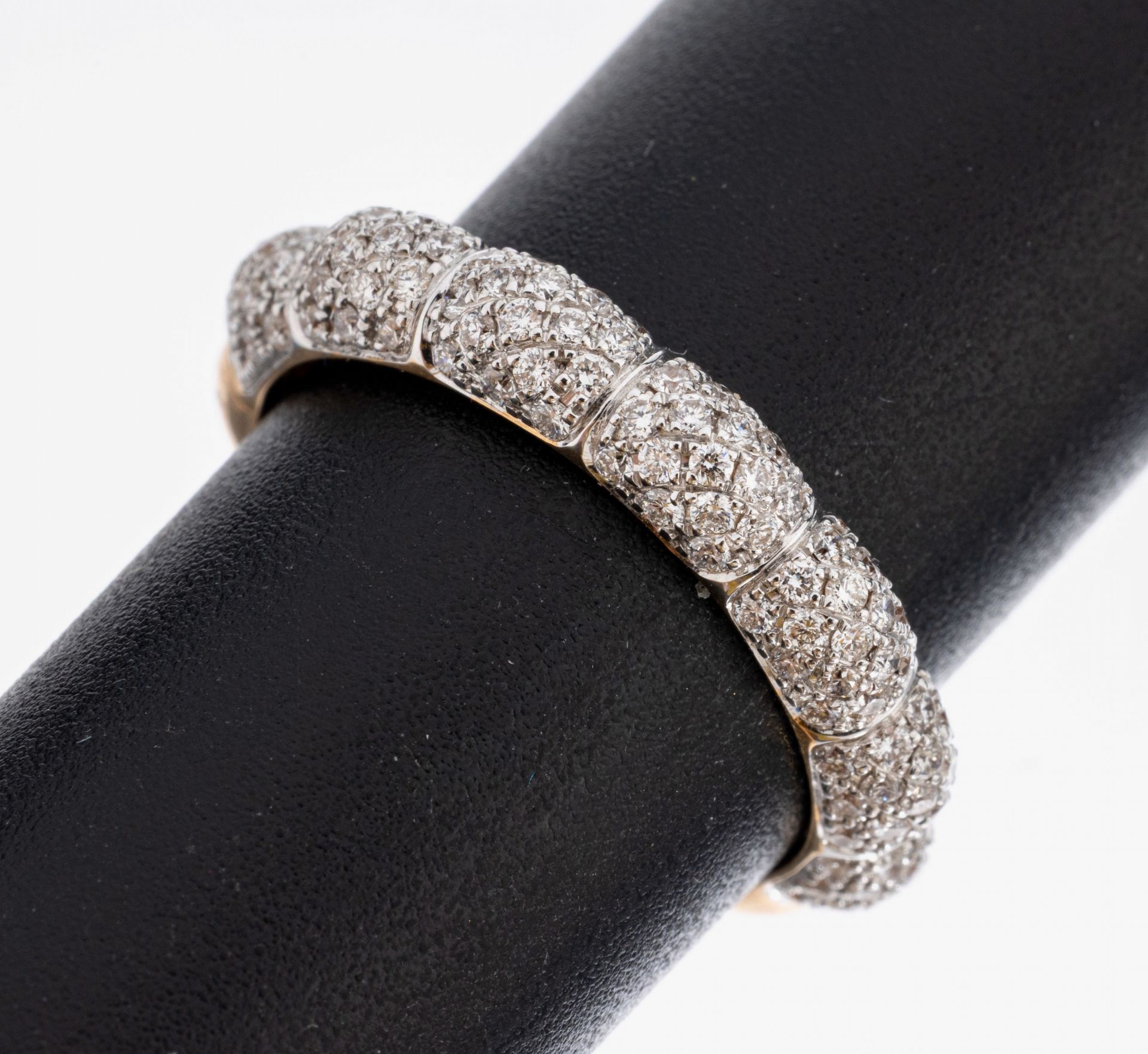 18 kt Gold Brillant-Ring, GG/WG 750/000, Brillanten zus.