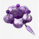 Amethyst-Brosche, Idar-Oberstein um 1900, qualitätvolle