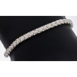 14 kt Gold Brillant-Armband, WG 585/000, 46Brillanten zus.