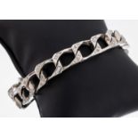 18 kt Gold Diamant-Armband, WG 750/000, schwere massive