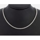 18 kt Gold Brillant-Collier, WG 750/000, 173 Brillanten