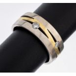 18 kt Gold Brillant-Ring, WG/GG 750/000, außergewöhnliche