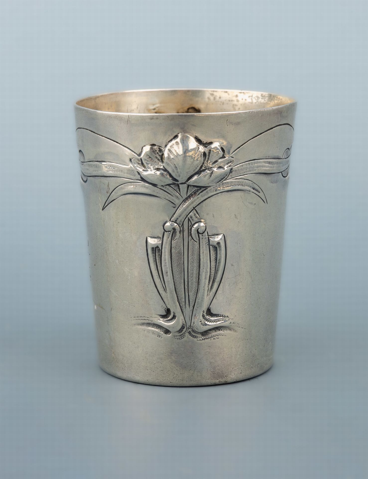 Jugendstil-Silberbecher, Frankreich um 1900, 950er Silber,