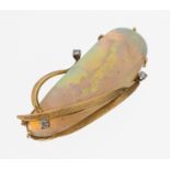 18 kt Gold Opal-Brillant-Brosche, GG 750/000, Opal im