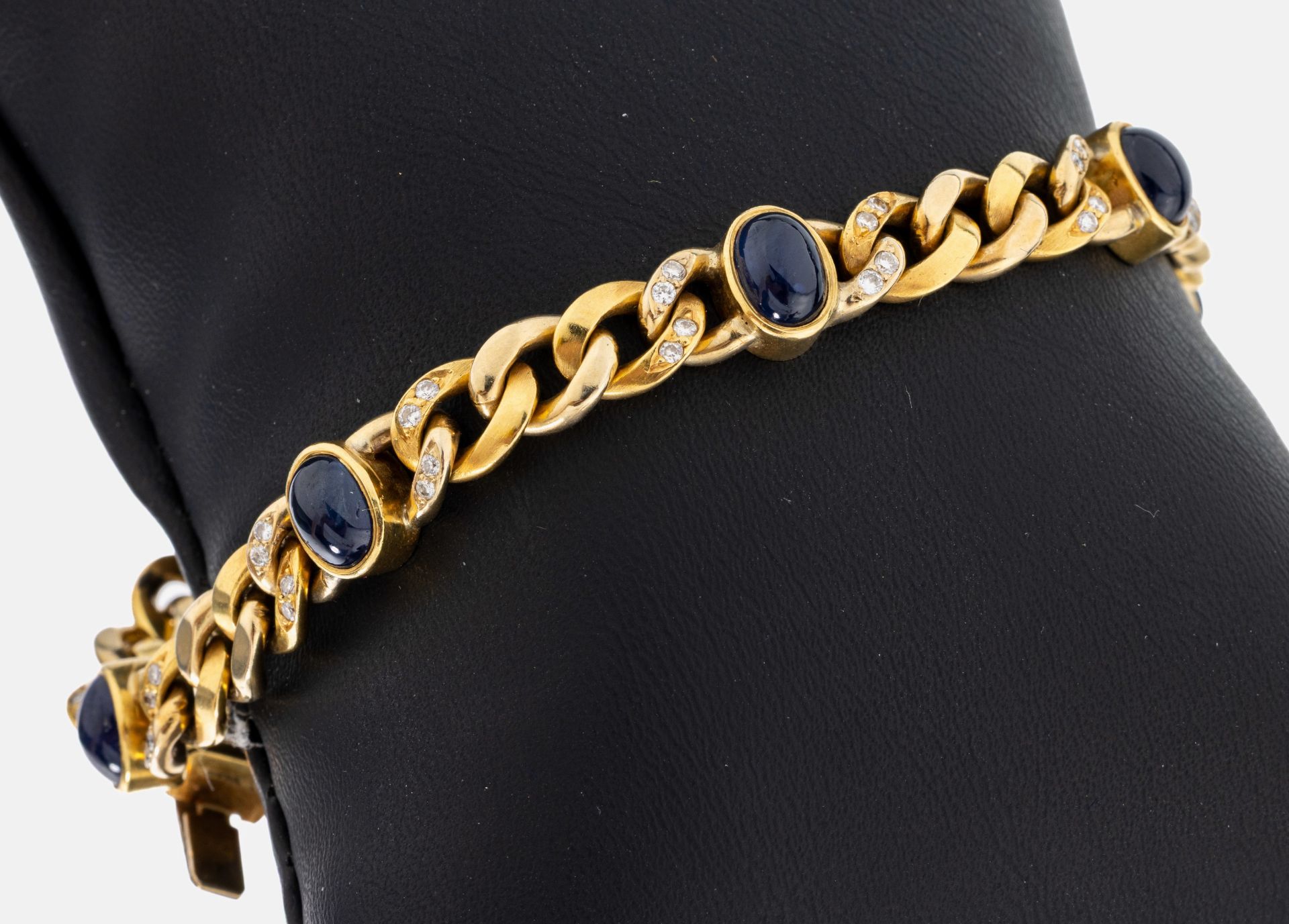 18 kt Gold Saphir-Brillant-Armband, GG 750/000, 5