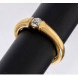 18 kt Gold Diamant-Ring, GG 750/000, Altschliffdiamant ca.