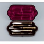 5-tlg. Käsebesteck, wohl England, um 1900, Metall