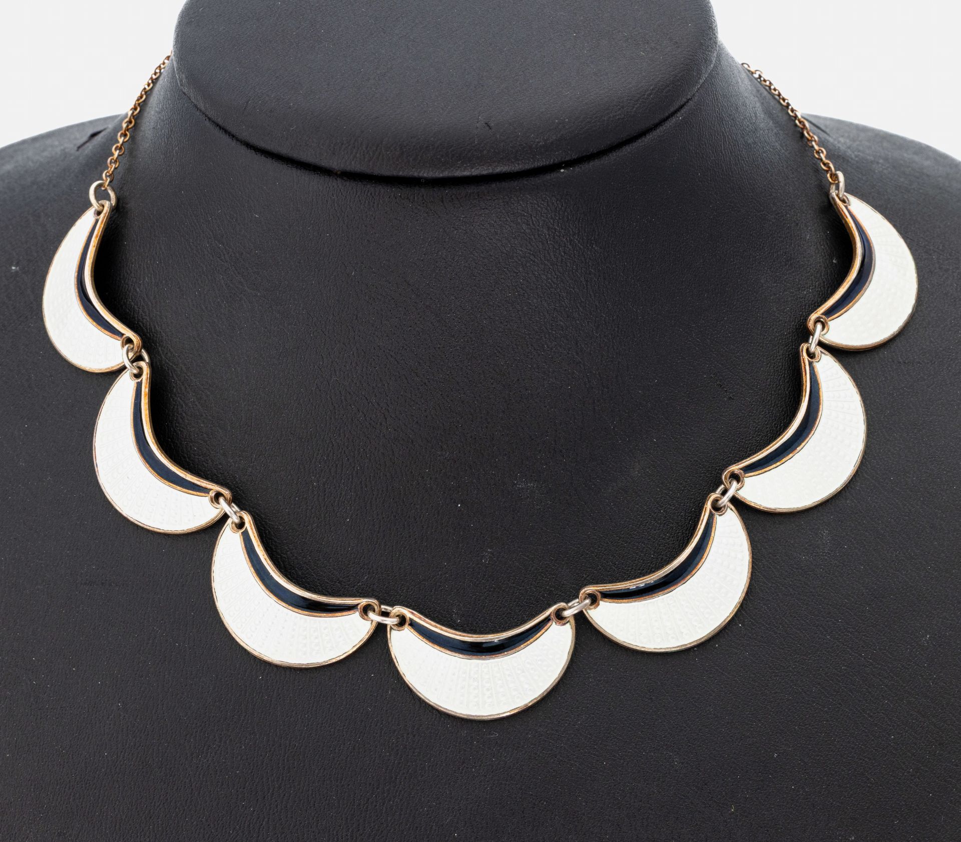 Email-Collier, Norwegen, 1950er-60er Jahre, 925er Silber