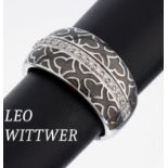 18 kt Gold LEO WITTWER Brillant-Ring, WG 750/000, graues