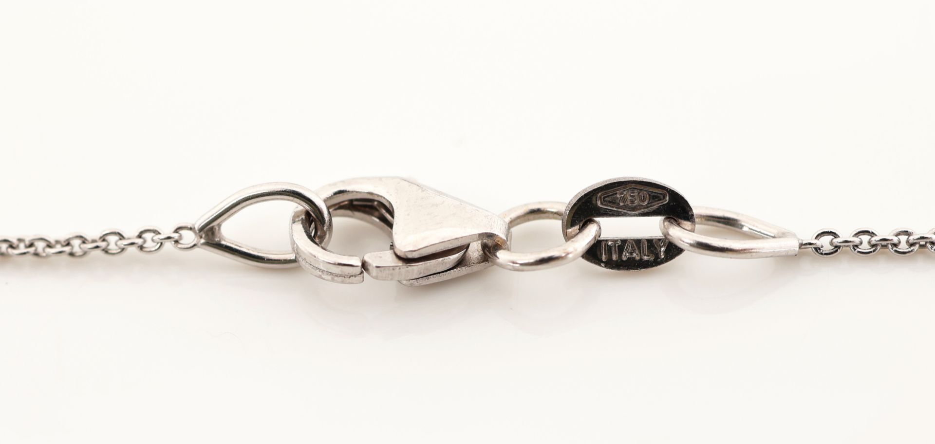 18 kt Gold Opal-Brillant-Collier, WG 750/000, Mittelteil - Bild 5 aus 5