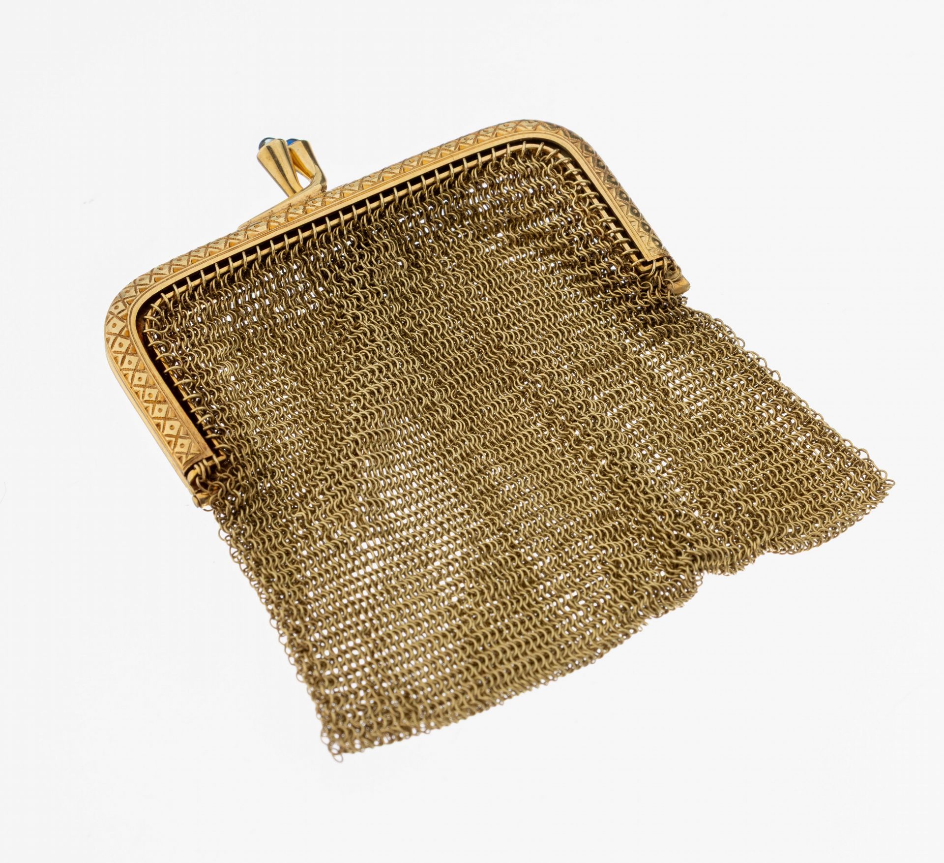 14 kt Gold Abendtasche, um 1920-30, GG 585/000, Bügel