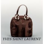 YVES SAINT LAURENT Handtasche, braunes Nylon, changierend,