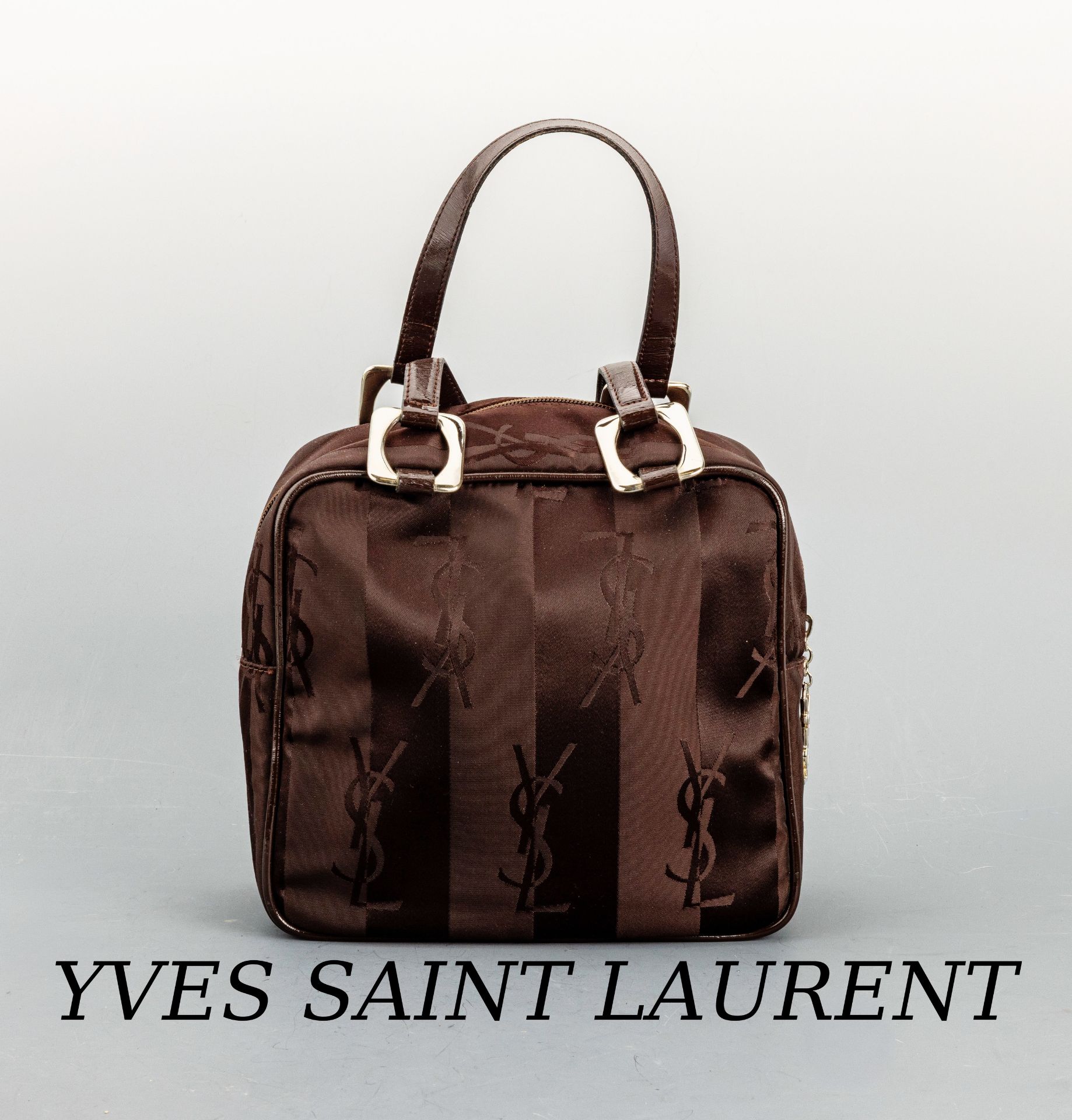 YVES SAINT LAURENT Handtasche, braunes Nylon, changierend,