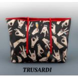 TRUSSARDI Shopper, 'Gestures', 100 % PVC, schwarz, mit