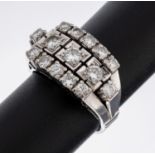 18 kt Gold Brillant-Ring, WG 750/000, 3 geteilter