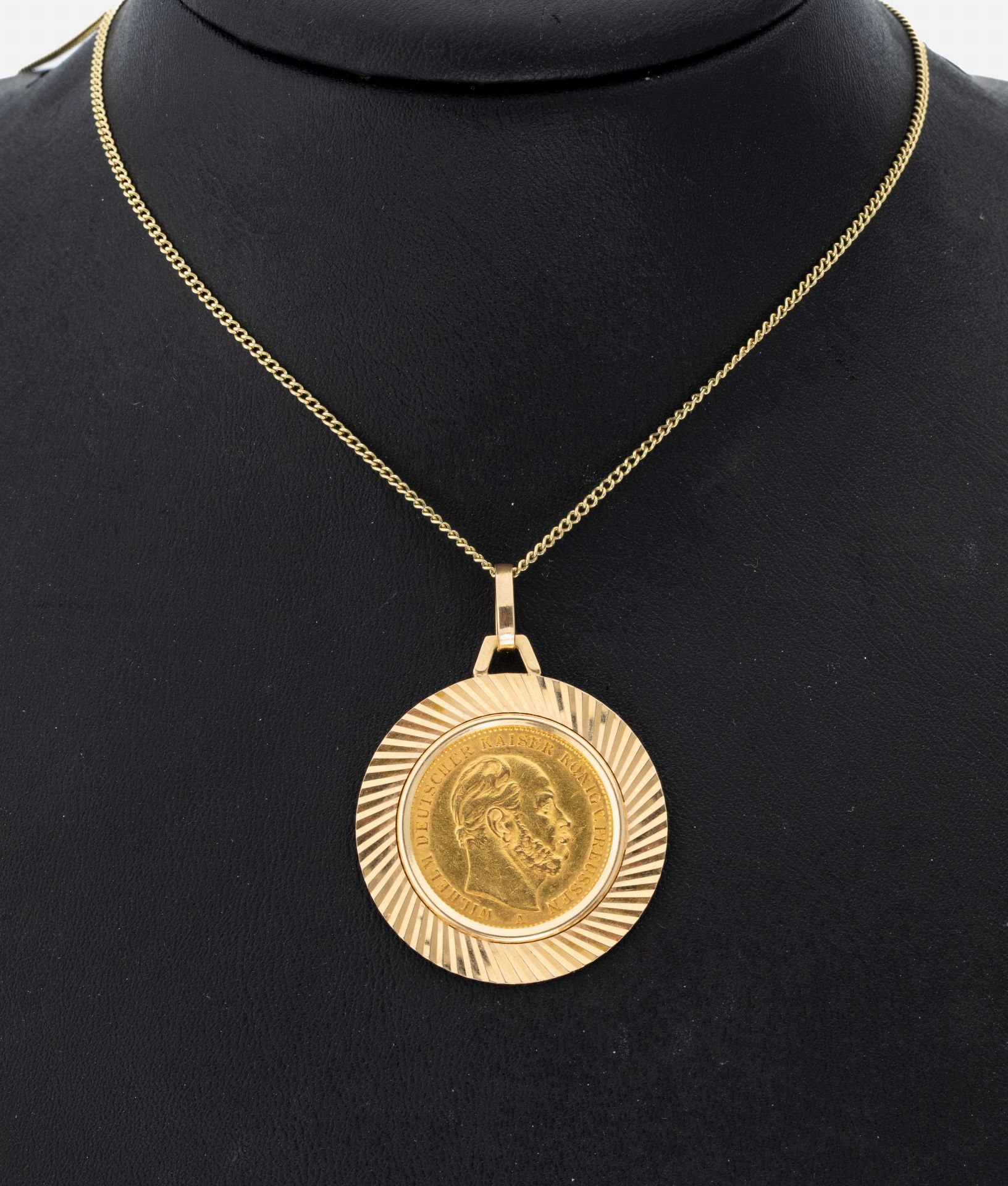 14 kt Gold Münz-Anhänger, GG 585/000, lose gefasste