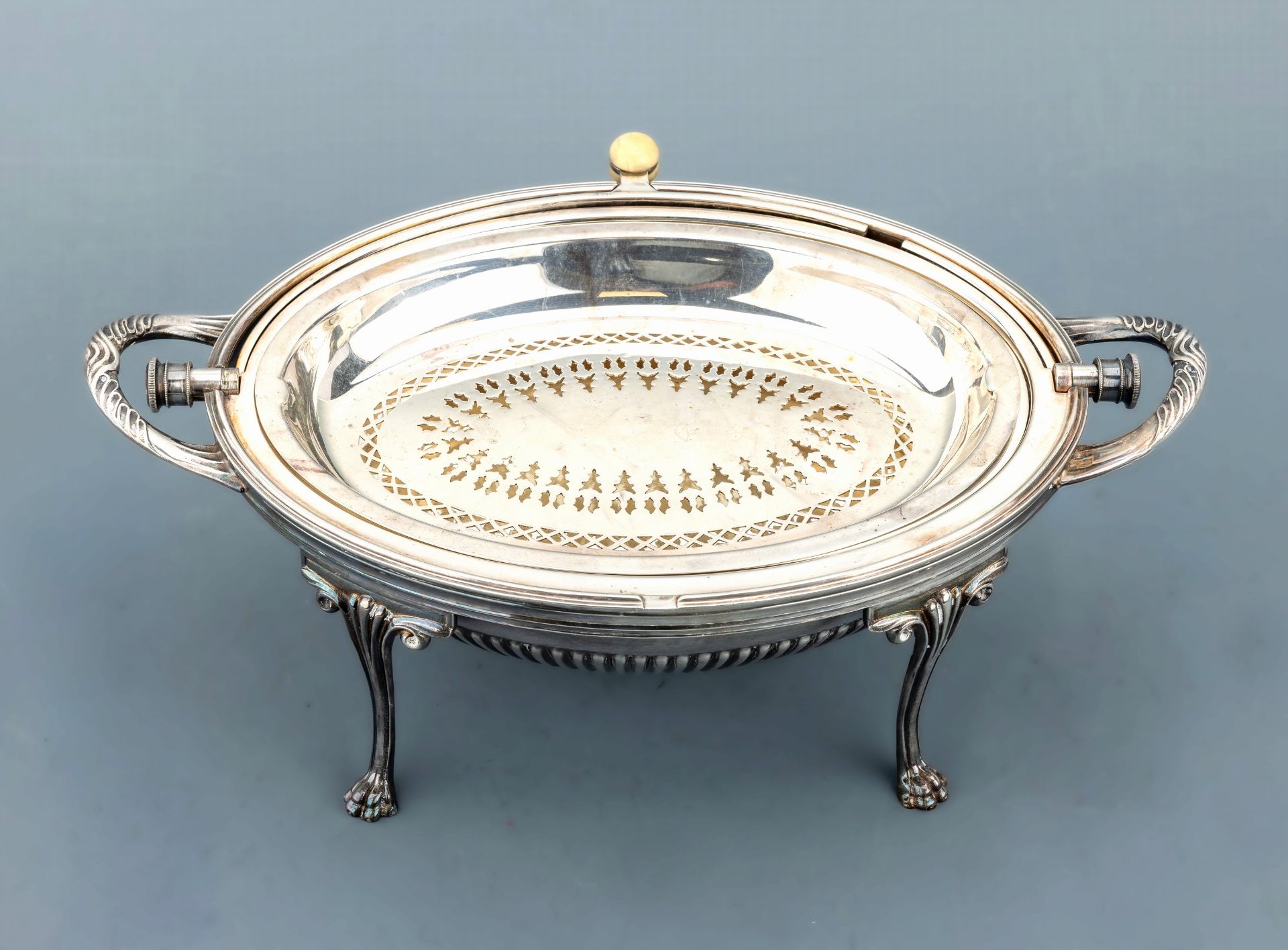 Warmhalteplatte, England London, um 1900-20, Metall - Bild 2 aus 3