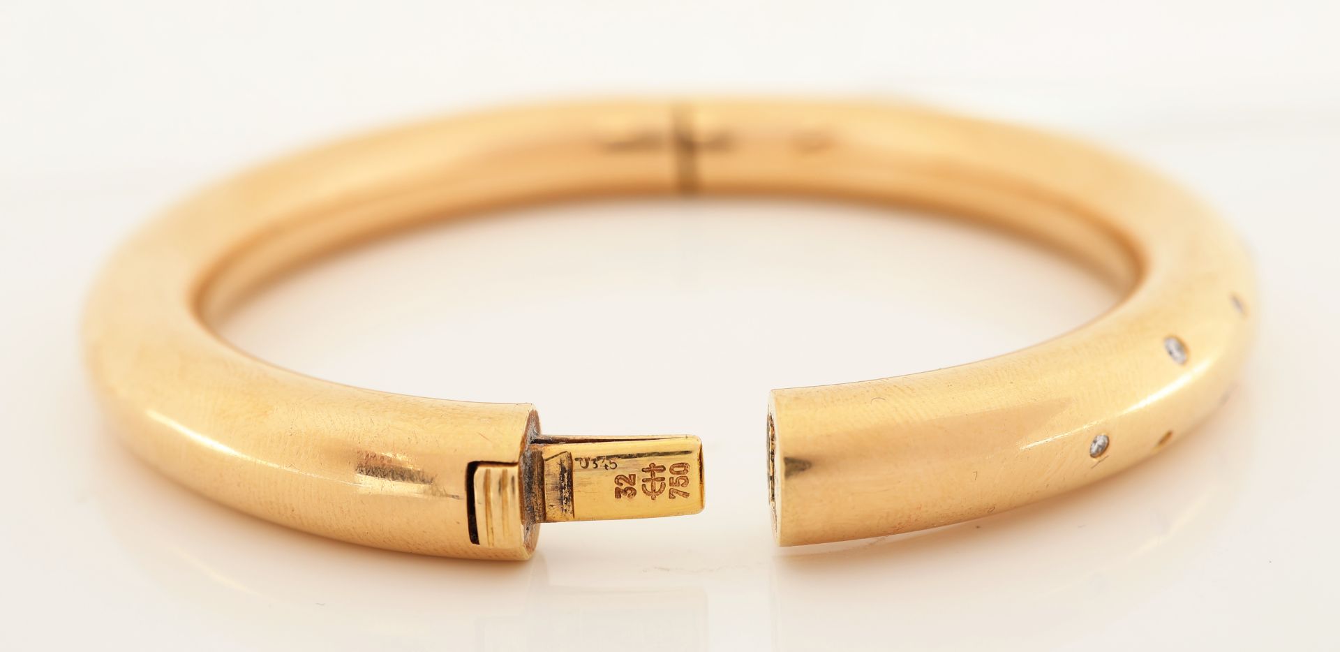 18 kt Gold Brillant-Armreif, GG 750/000, 15 Brillanten - Bild 3 aus 5