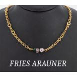 18 kt Gold FRIES ARAUNER Perl-Turmalin- Collier, GG