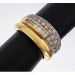 18 kt Gold Diamant-Ring, GG/WG 750/000, 28 Brillanten und