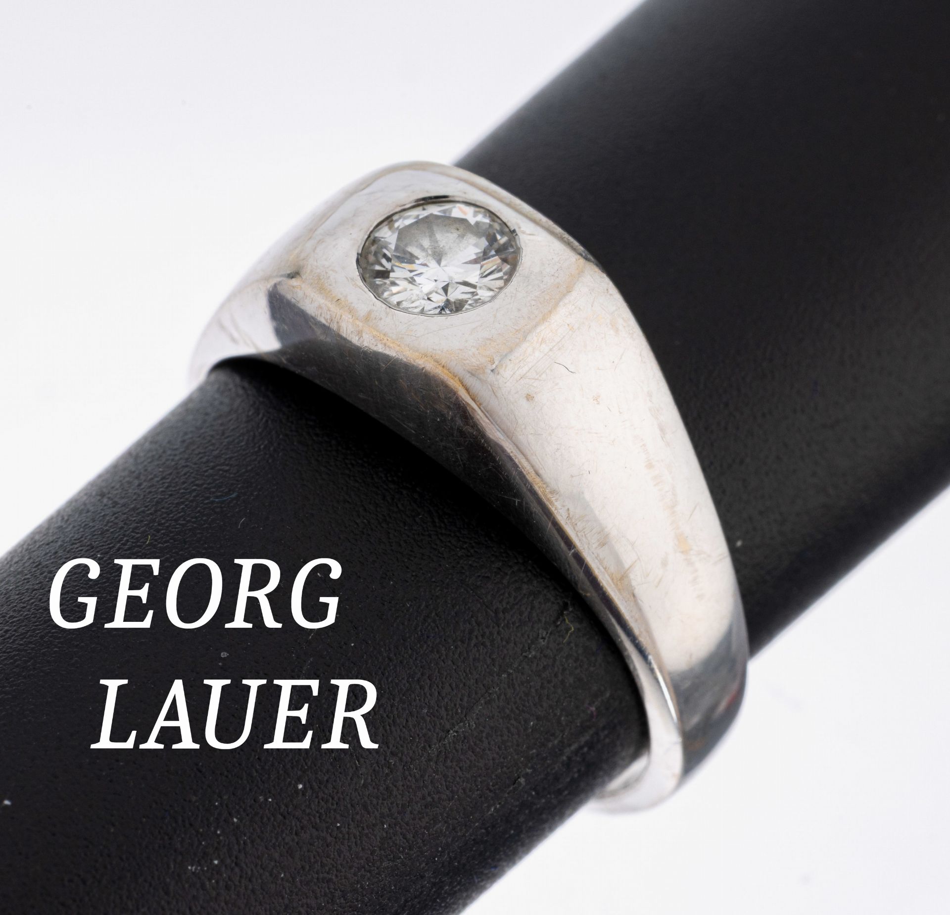 18 kt Gold GEORG LAUER Brillant-Ring, WG 750/000, Brillant