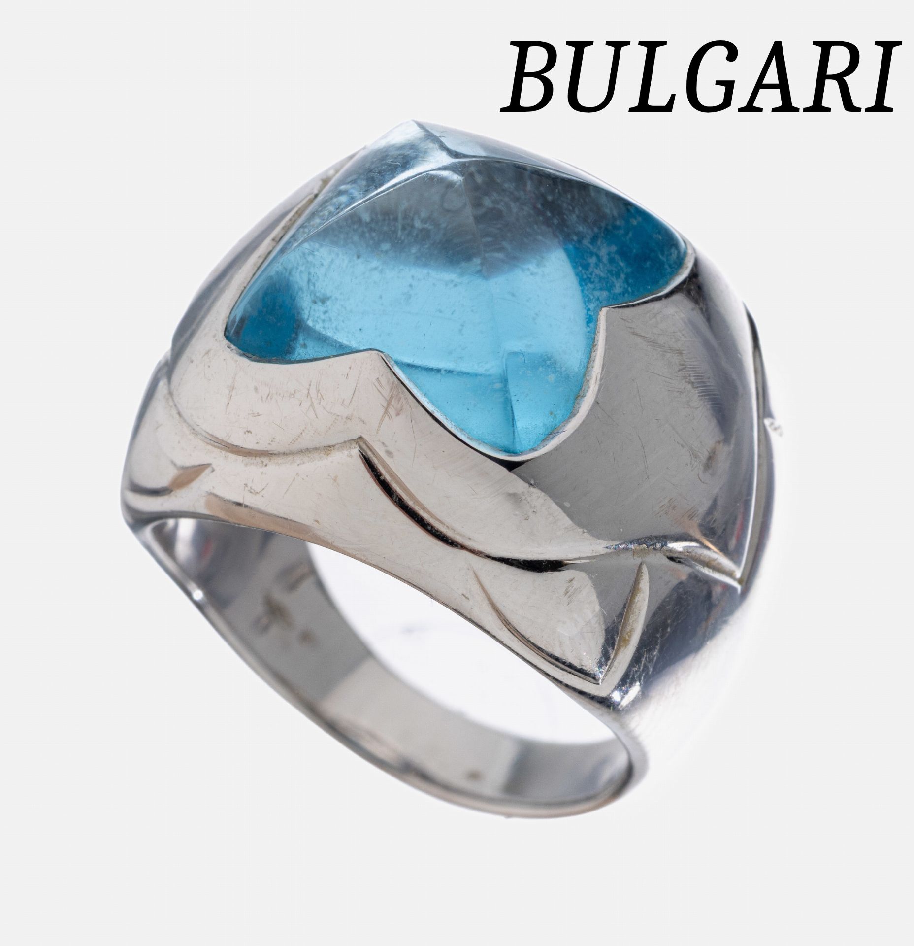 18 kt Gold BULGARI Topas-Ring, WG 750/000, Modell