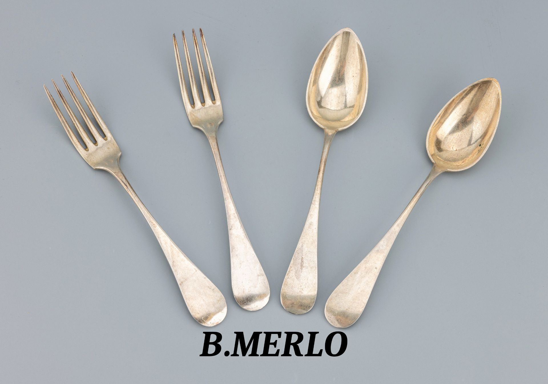 Besteck für 6 Personen, Italien, um 1950, 800er Silber, 6