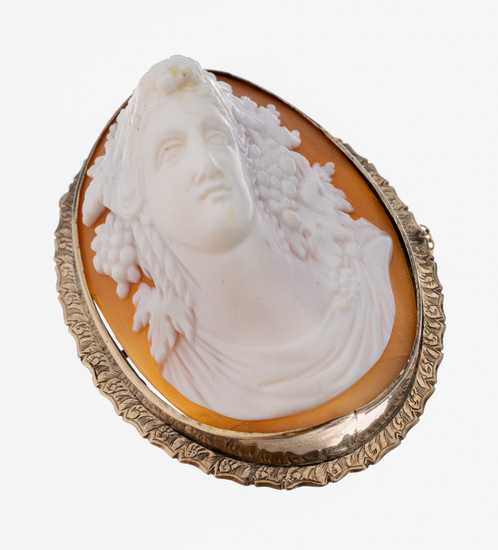 8 kt Gold Kamee-Brosche, um 1900, GG 333/000 gepr.,