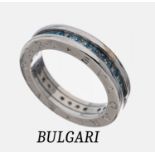 18 kt Gold BULGARI Topas-Memoryring, WG 750/000, blaue