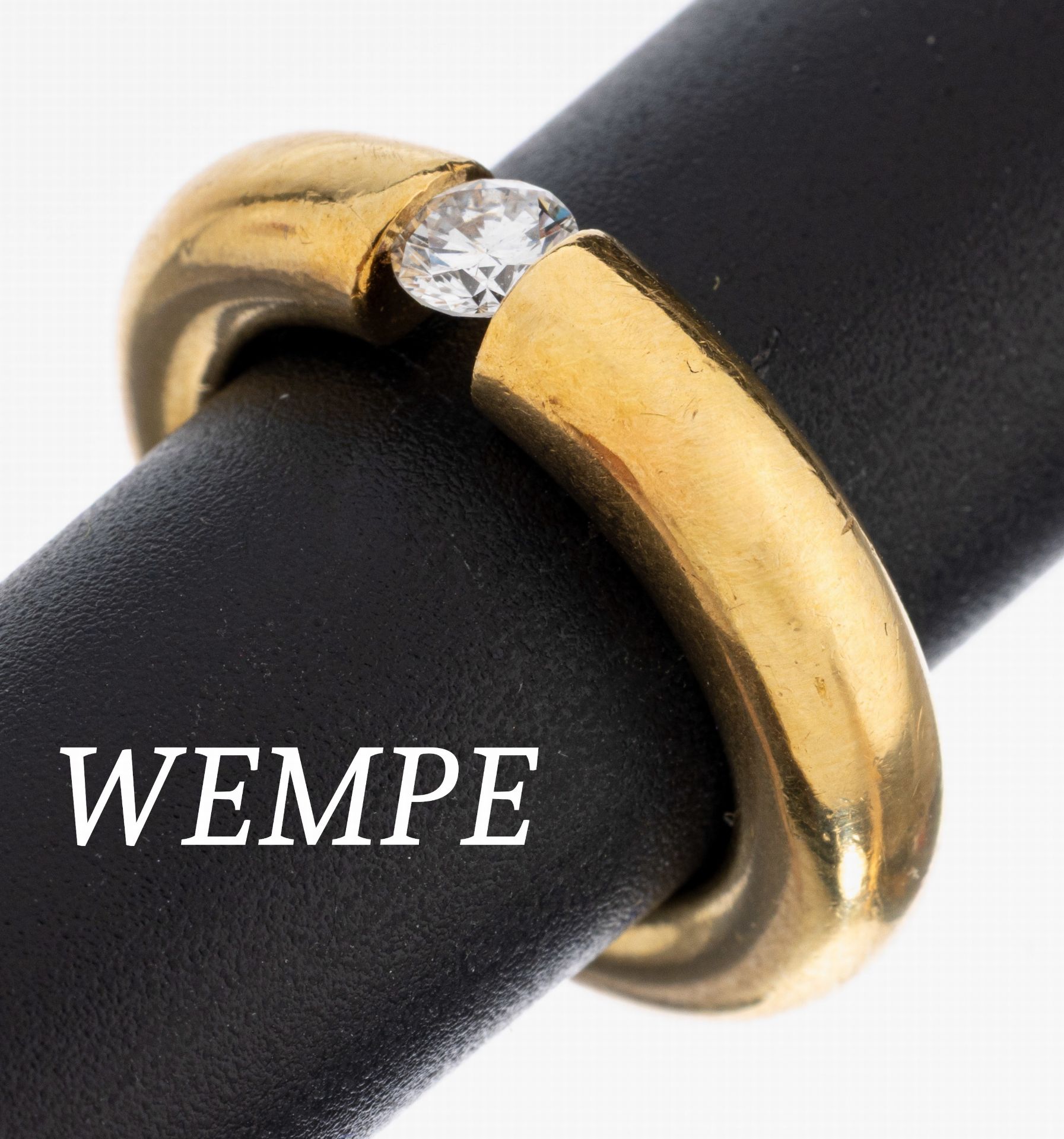 18 kt Gold WEMPE Brillant-Spannring, GG 750/000, Brillant