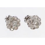 Paar 14 kt Gold Brillant-Ohrstecker, WG 585/000, 18