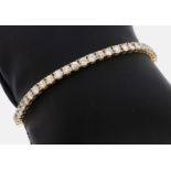 14 kt Gold Brillant-Linienarmband, GG 585/ 000, Brillanten