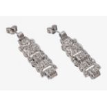 Paar 14 kt Gold Diamant-Ohrstecker, 1930er Jahre, WG