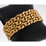 18 kt Gold Armband, RoseG 750/000, Blütendekor, B. ca. 2.5