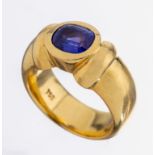18 kt Gold Saphir-Ring, GG 750/000, schwerequalitätvolle