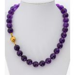 Amethyst-Collier mit 18 kt Gold Schließe, GG 750/000, 33