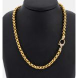 14 kt Gold Diamant-Collier, GG 585/000, Erbskette, L. ca.