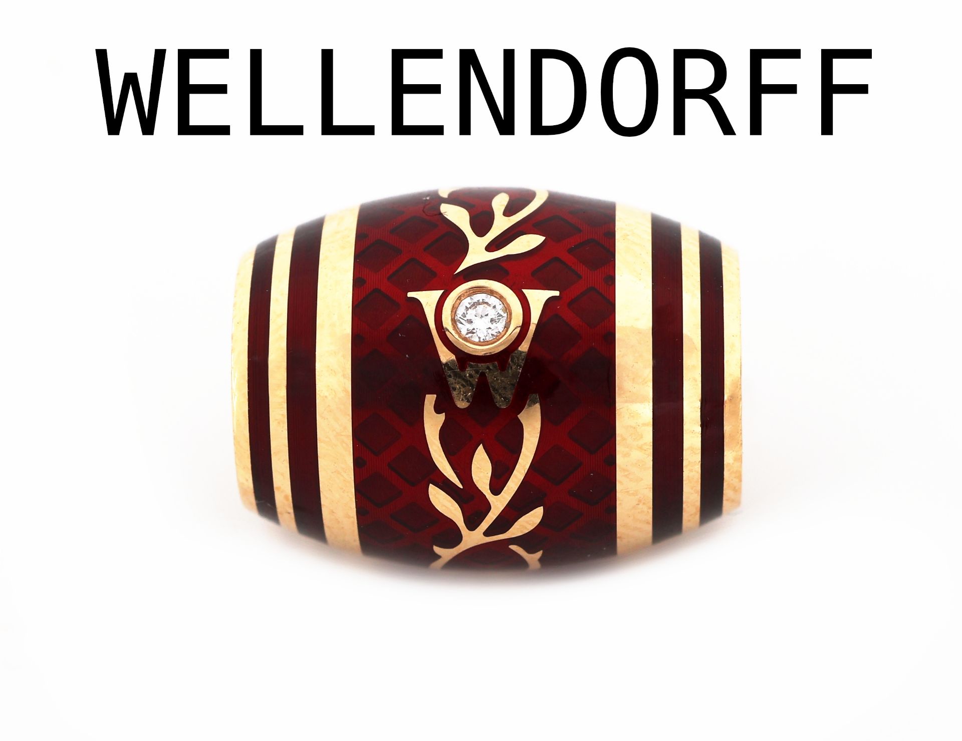 18 kt Gold WELLENDORFF Ronde 'Kirsche', GG 750/000, rotes,
