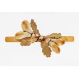 14 kt Gold Grandel-Brosche, 1950er Jahre, GG/RG 585/000,