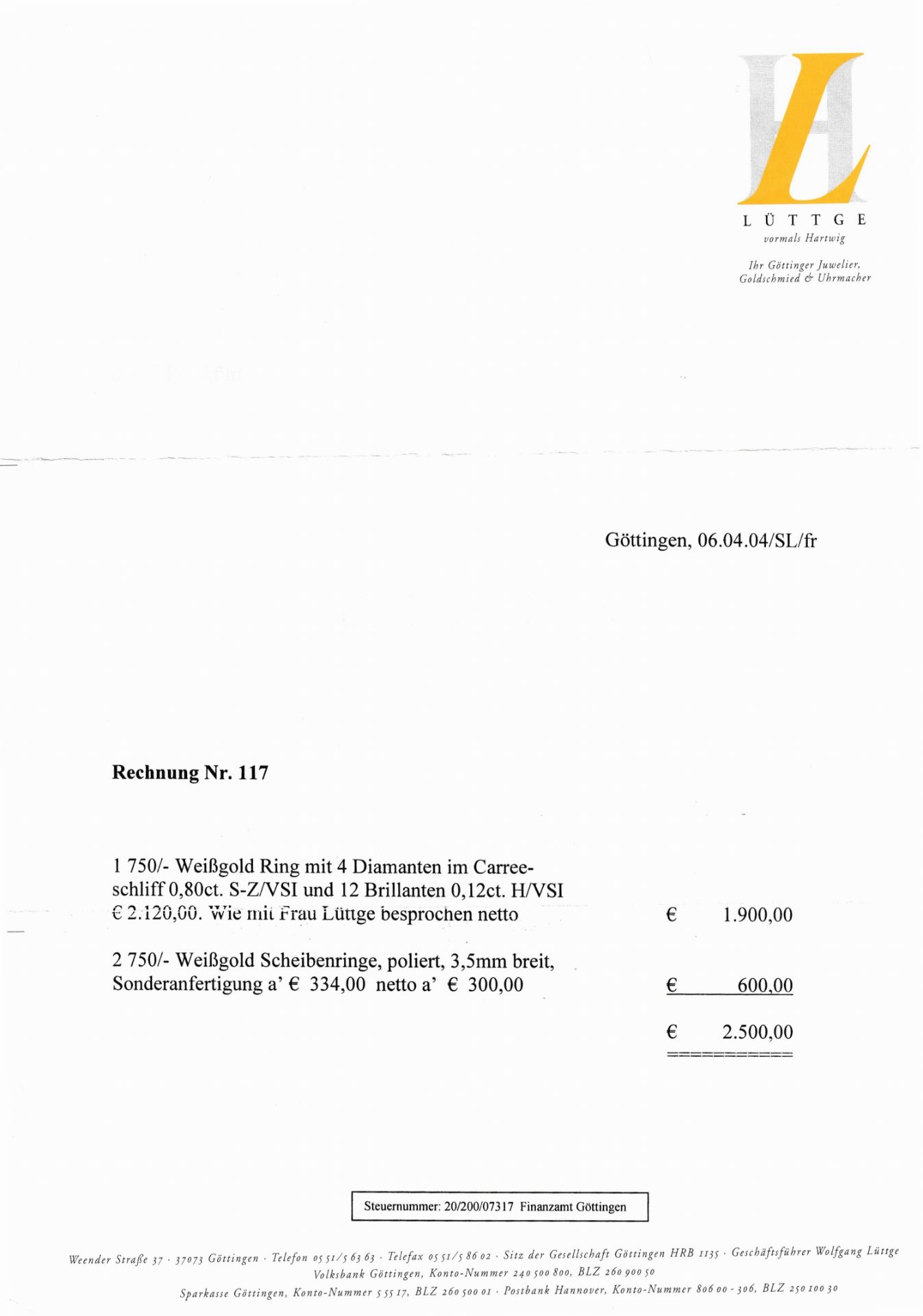 18 kt Gold Brillant-Ring, WG 750/000, Brillanten zus. ca. - Bild 2 aus 2