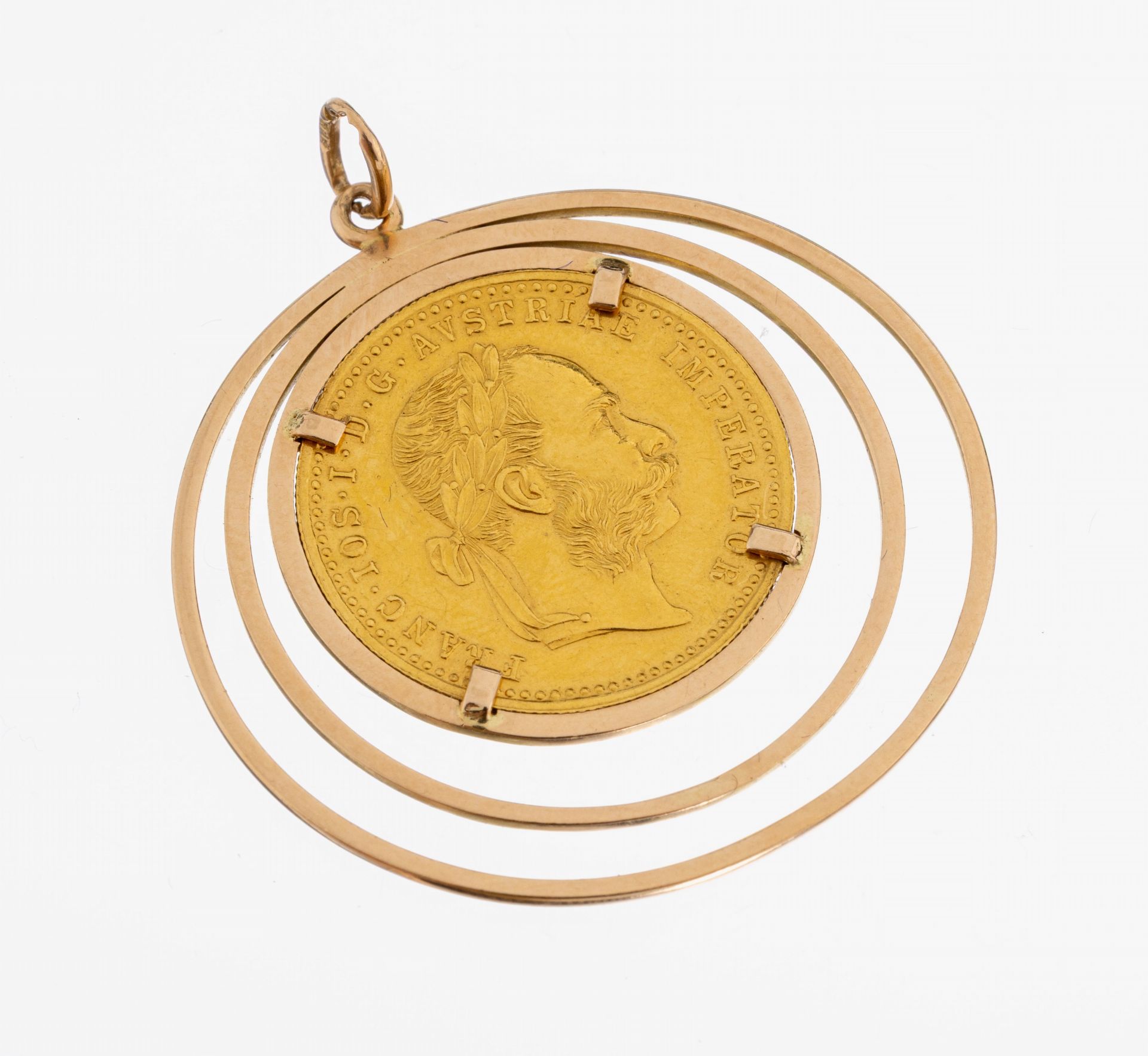 14 kt Gold Münz-Anhänger, GG 585/000, lose gefasste