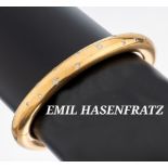 18 kt Gold Brillant-Armreif, GG 750/000, 15 Brillanten