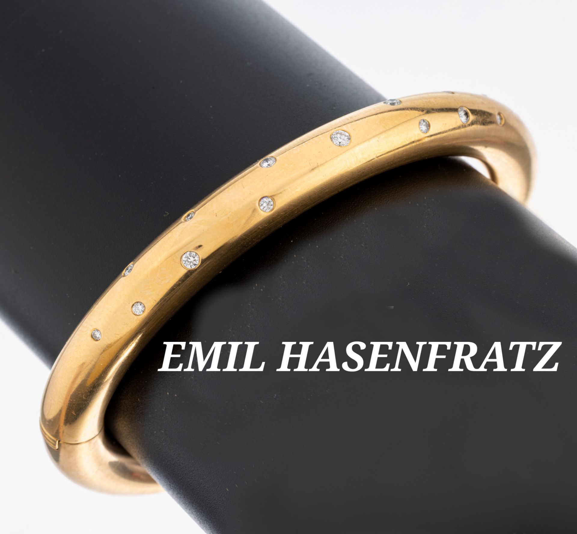 18 kt Gold Brillant-Armreif, GG 750/000, 15 Brillanten