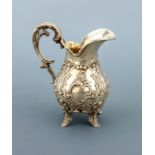 Sahnegießer, deutsch um 1890-1900, 800er Silber, bauchige