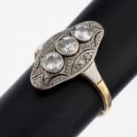 14 kt Gold Diamant-Ring, um 1930, GG/WG 585/000,